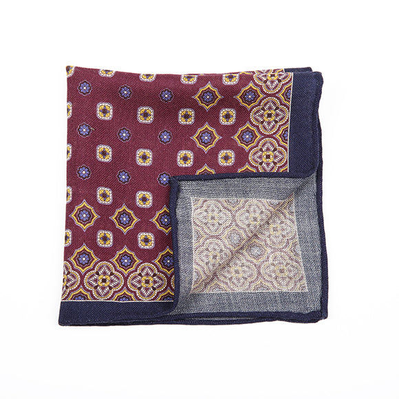 Burgundy Blossom Pocket Square