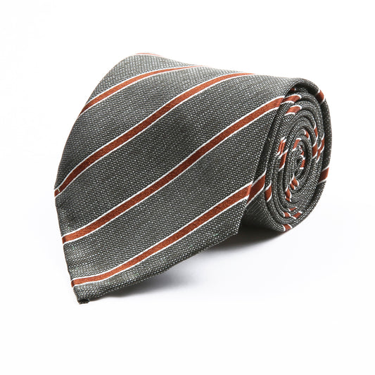 Grey Burgundy Stripe Tie