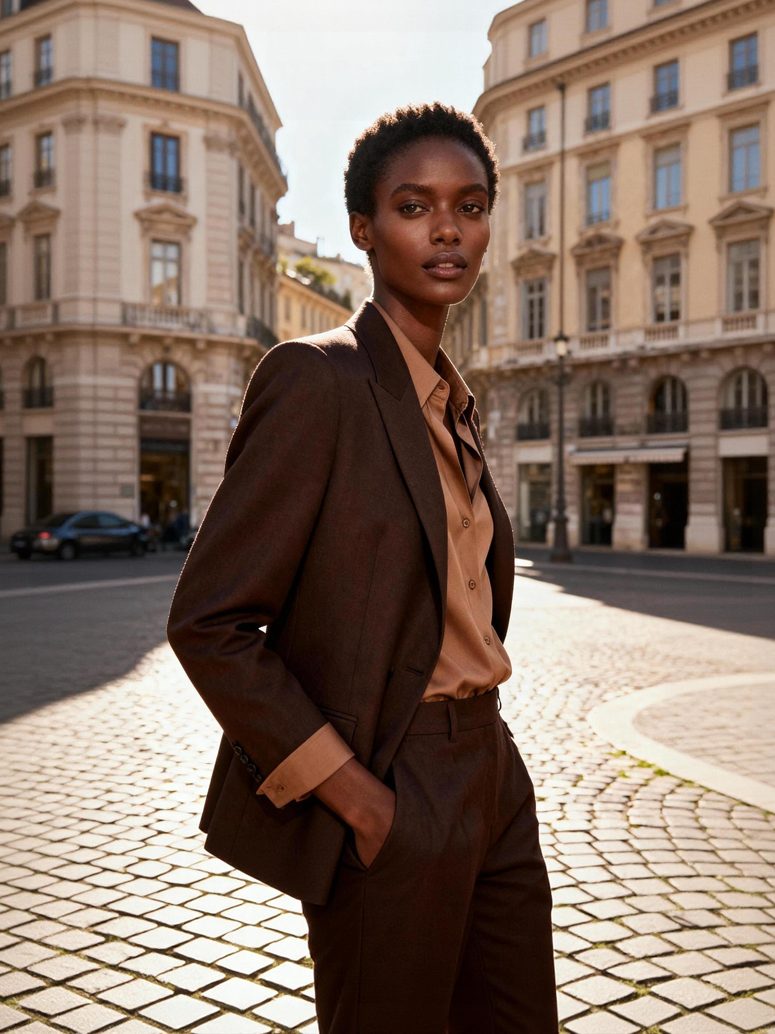 THAYER chocolate brown suit