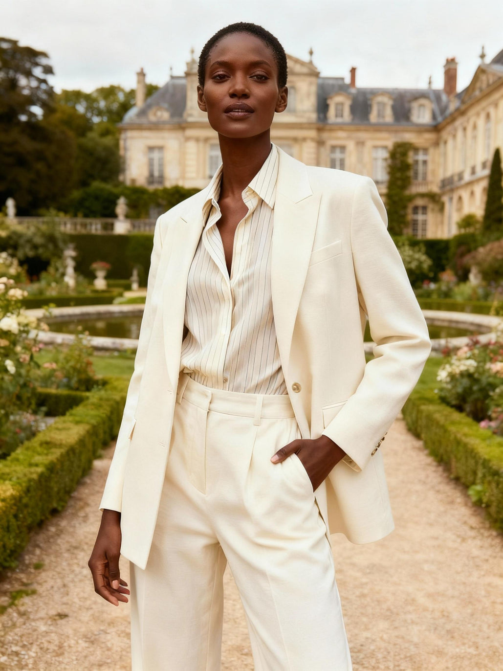 GARNER white tailored suit
