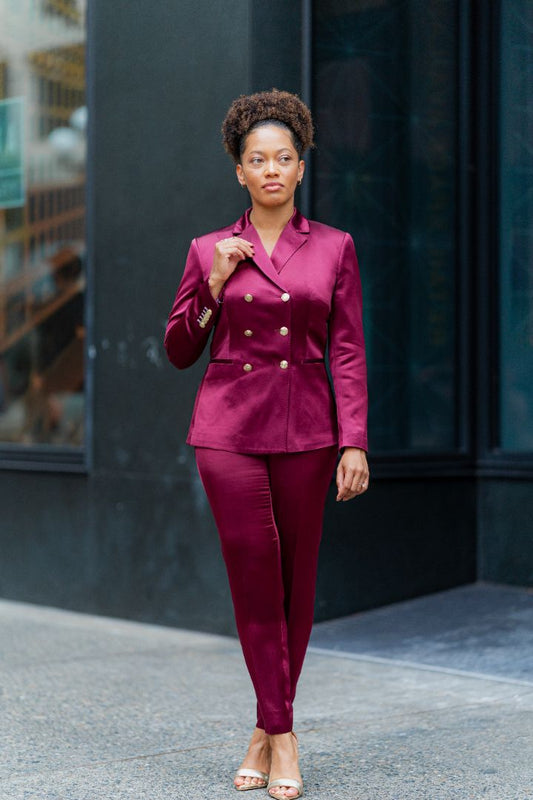 Sydney Chestnut wearing Self-Made Couture Jules Custom Women's Suit