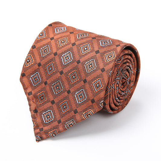 Orange Charcoal Ornate Tie
