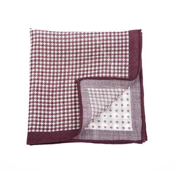 Crimson Outlined Pocket Square