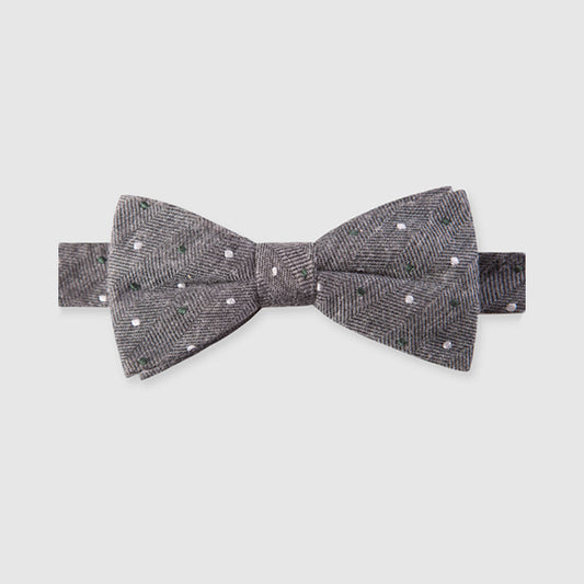 Grey Dotted Bow Tie