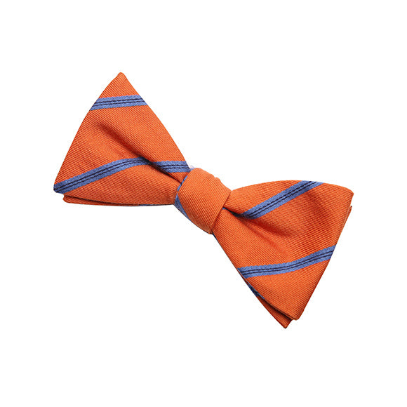 Orange & Blue Striped Bow Tie