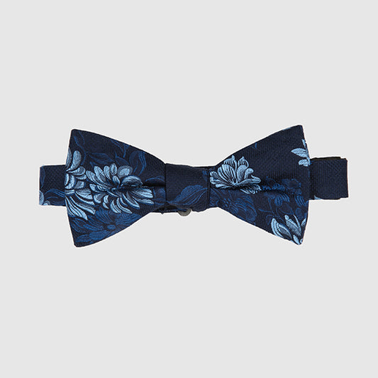 Navy & Sky Floral Fusion Bow Tie