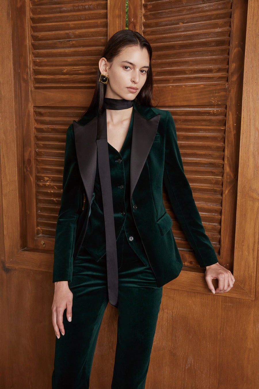 Kendall Custom Green Velvet Tuxedo by Self-Made Couture