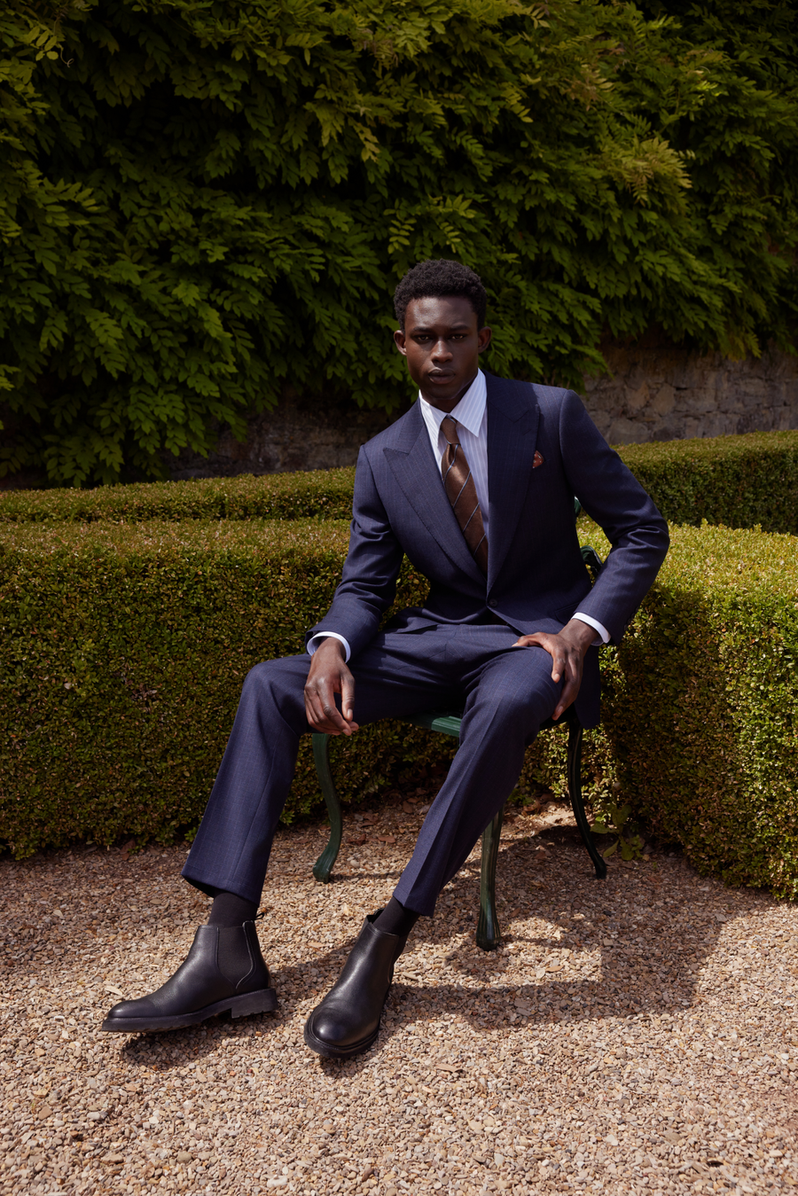 REGAL Custom Blue Pinstripe Suit by Self-Made Couture