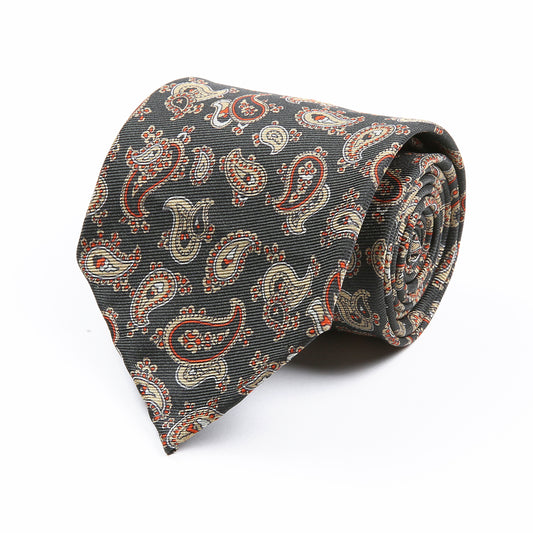 Charcoal Paisley Tie