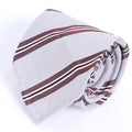 Beige and Burgundy Stripe Tie