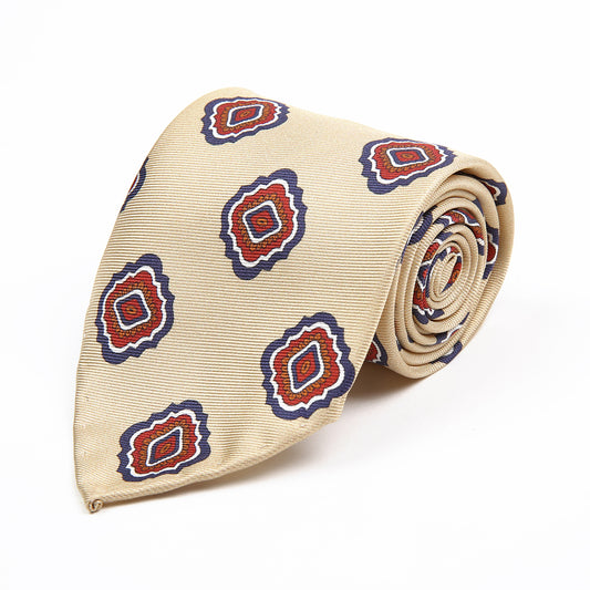 Yellow Abstract Lined Tie