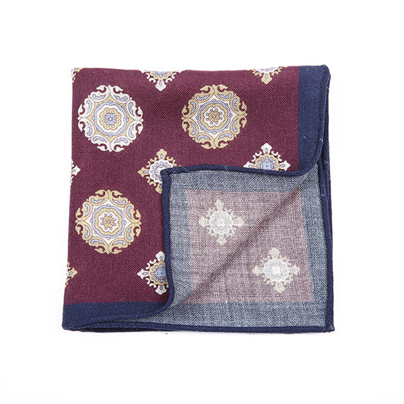 Burgundy Sunburst Pocket Square