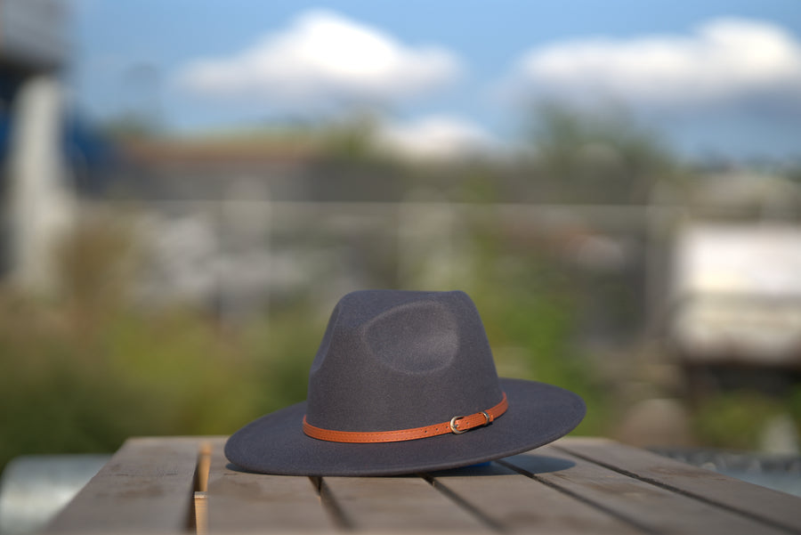 Dark Grey Fedora Hat