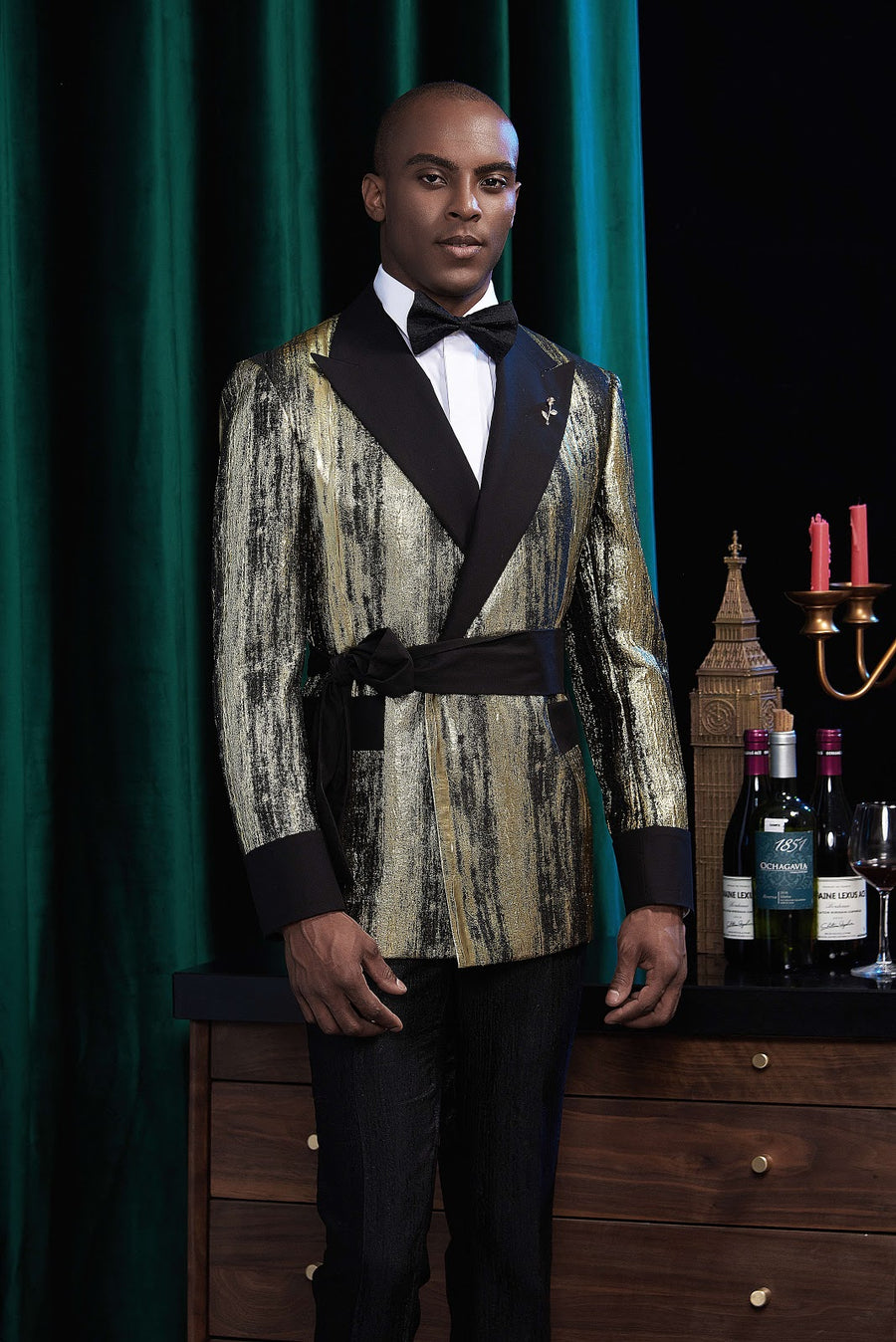 LORRAINE Custom Gold Tuxedo by Self-Made Couture