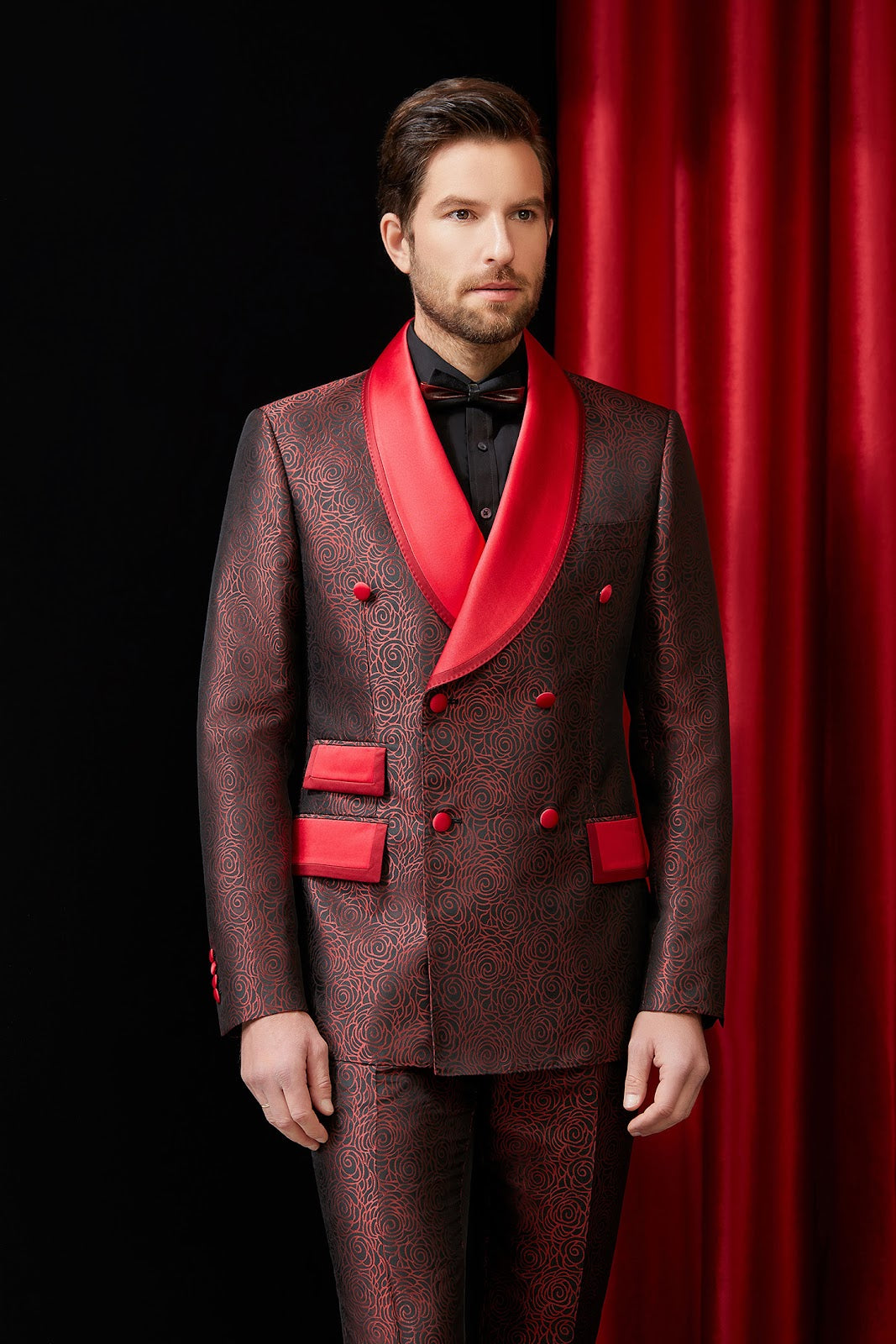 MCKAY Custom Red Tuxedo by Self-Made Couture