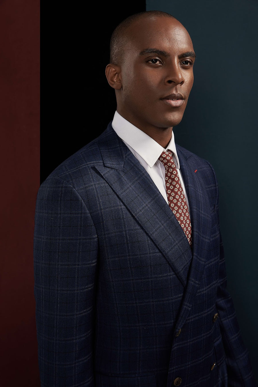 QUINCY Custom Blue Plaid Suit by Self-Made Couture