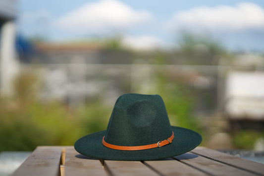 Forest Green Fedora Hat
