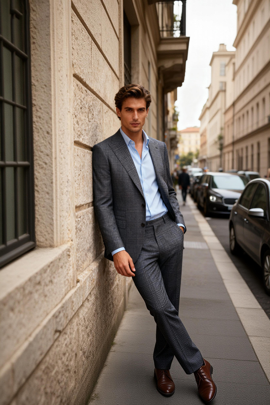 SUTTON charcoal gray suit