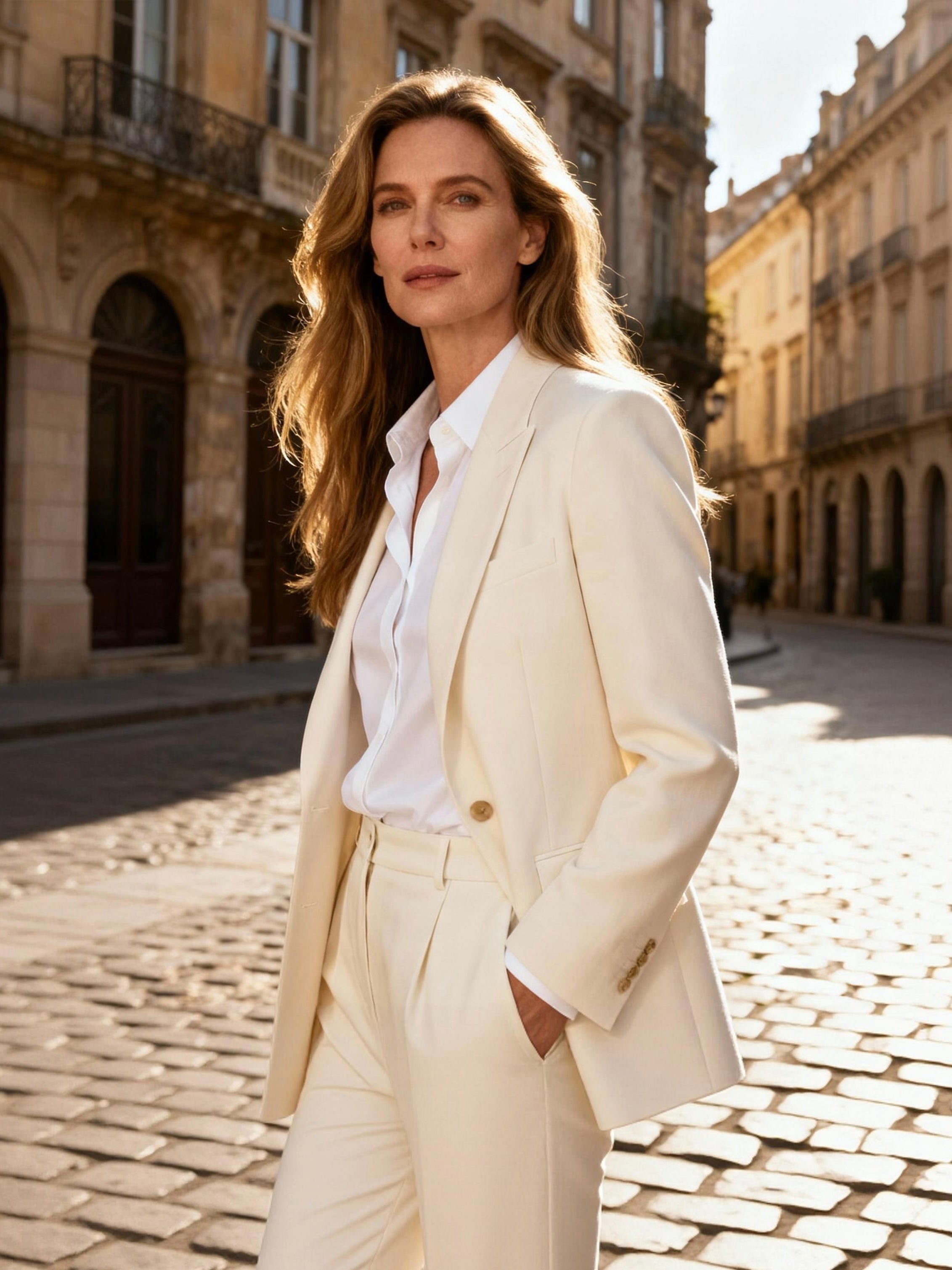 VALENTINE ivory and cream suit