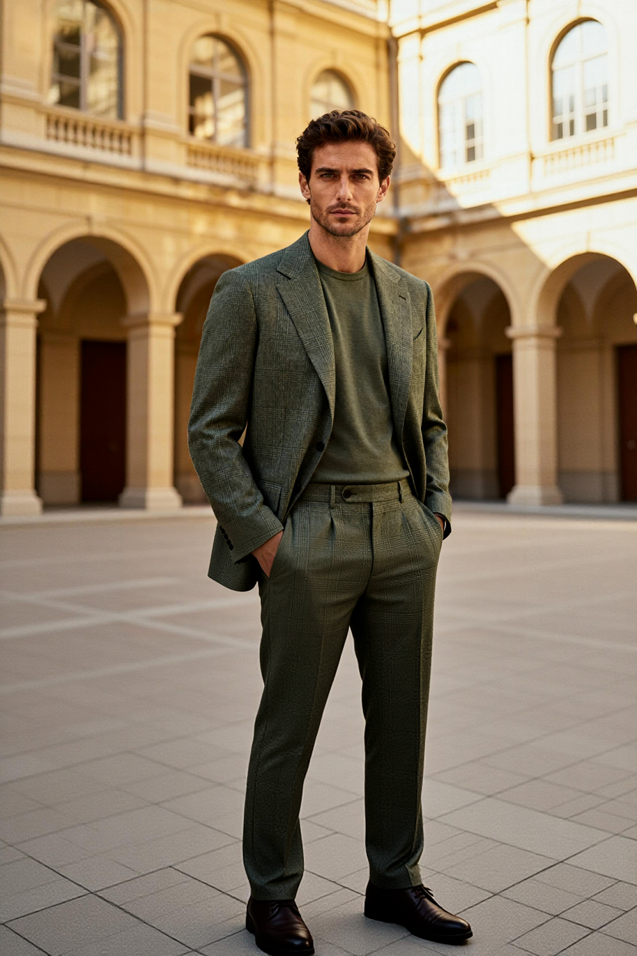 BEAUMONT olive green suit