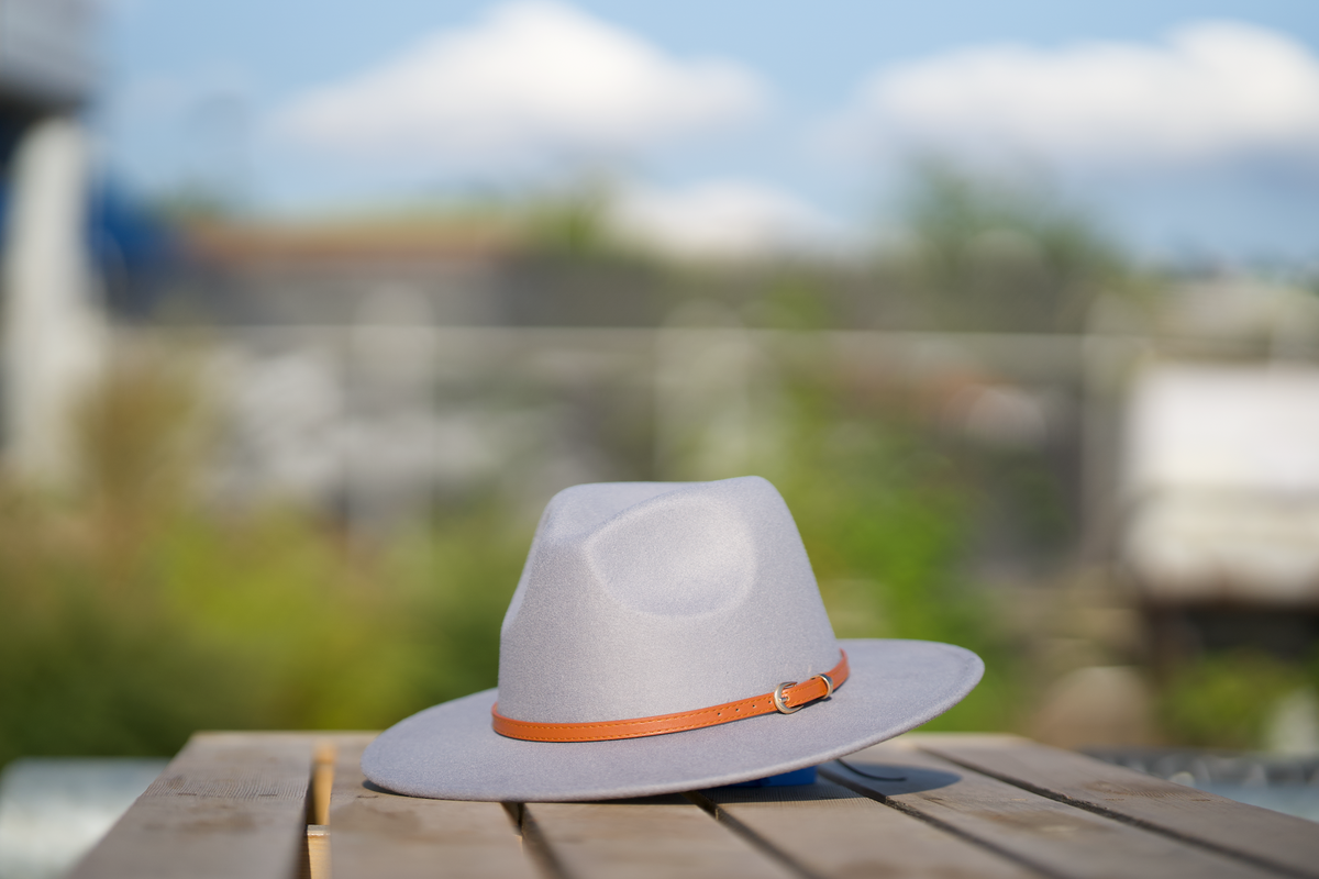 Light Gray Fedora Hat 100% Australian Wool Crushable Light Grey Fedora Hat by  main image 4