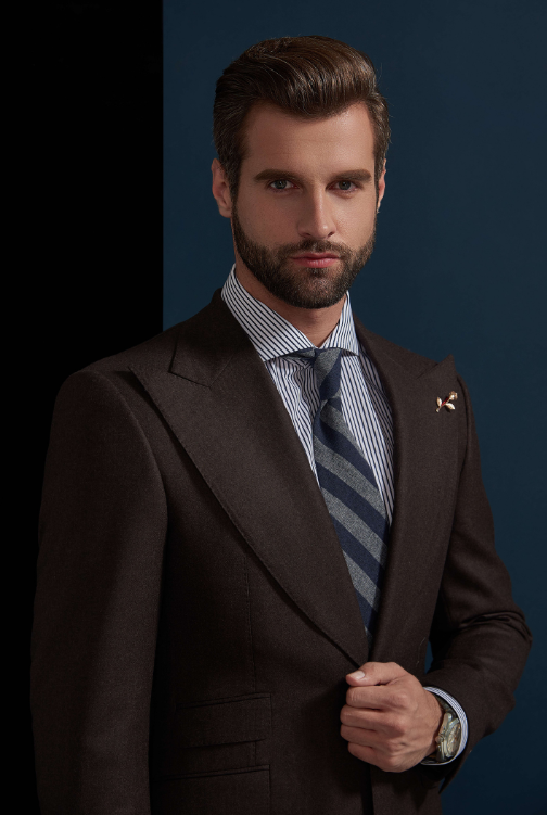 OAK Custom Brown Suit by Self-Made Couture