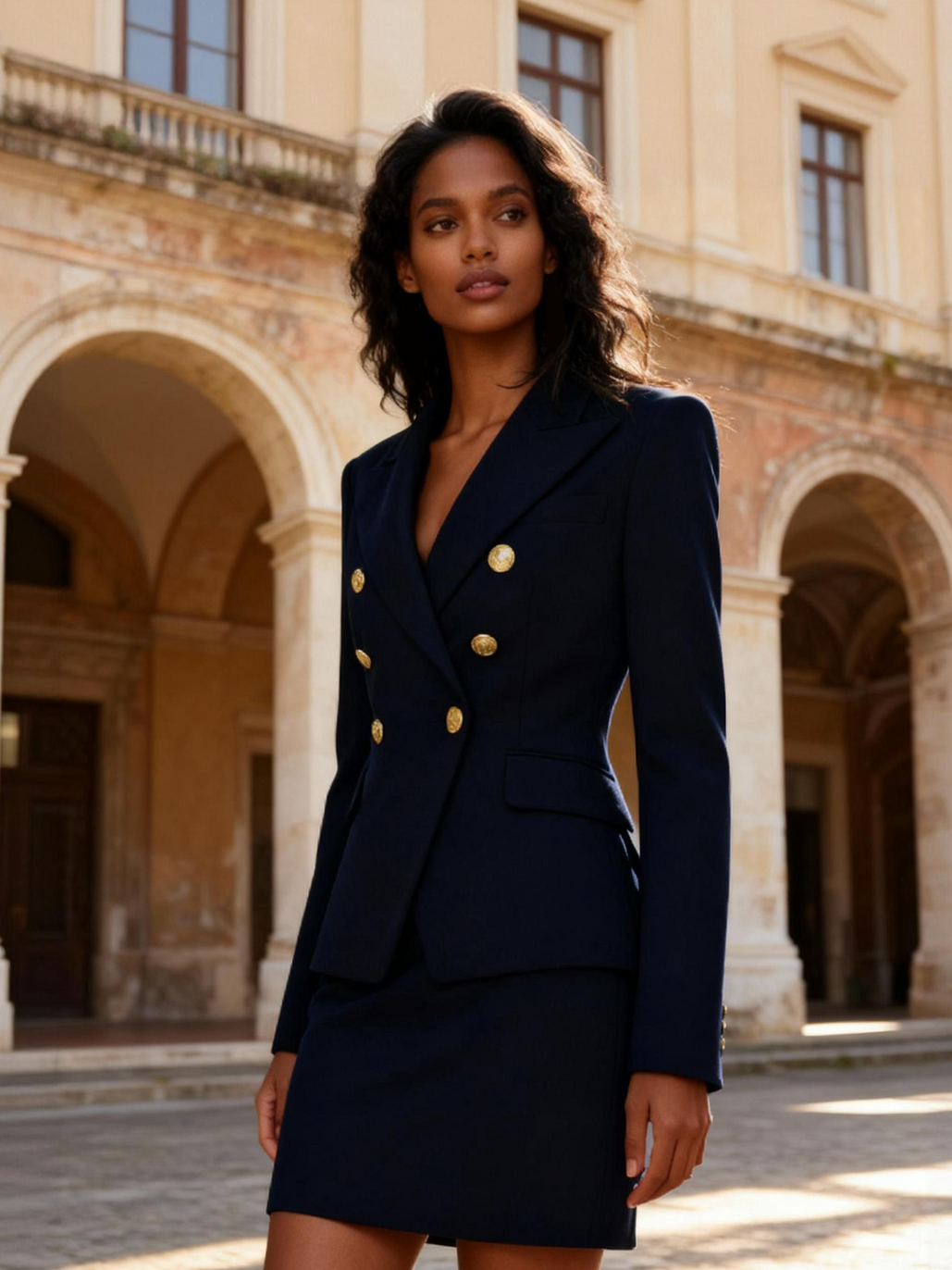 WESTON navy suit look