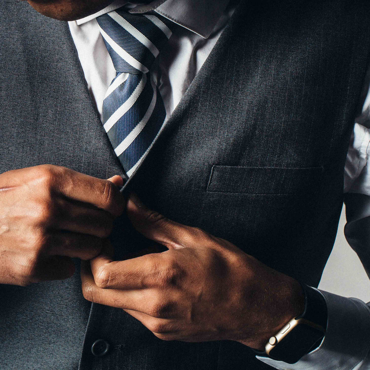EVANS Custom Gray Wool Suit by Self-Made Couture