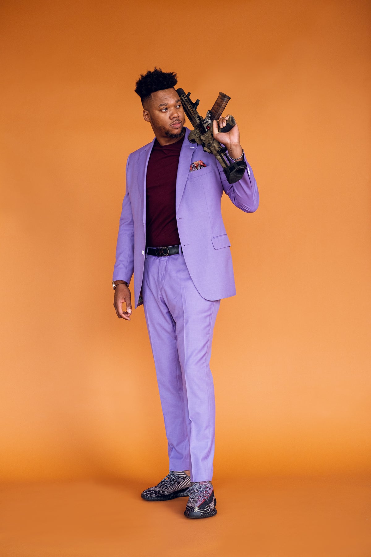 RAI Custom Lilac Suit by Self-Made Couture