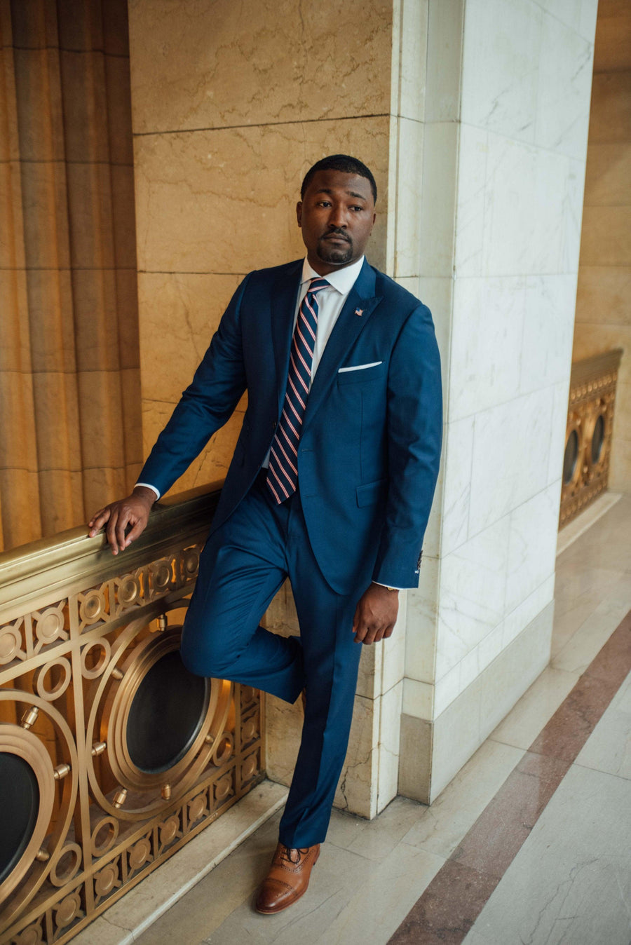 UPCHURCH Custom Navy Blue Suit by Self-Made Couture