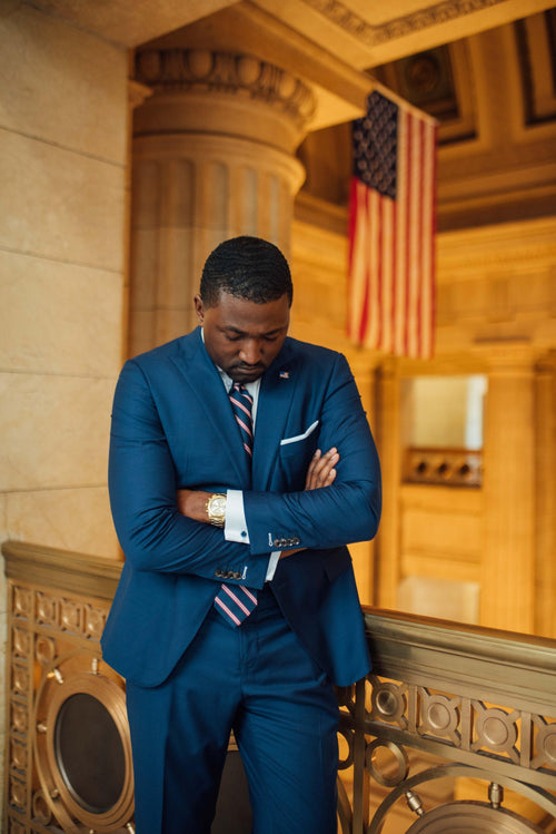 UPCHURCH Custom Navy Blue Suit by Self-Made Couture