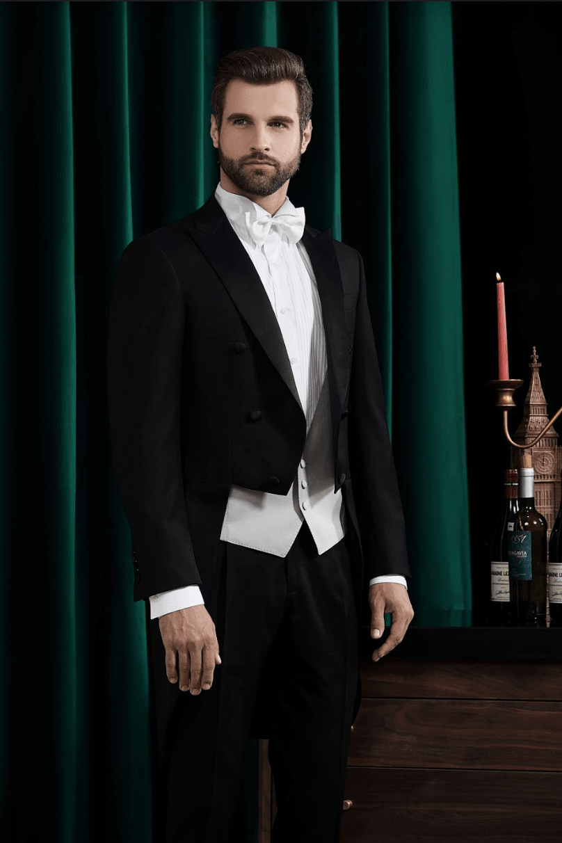 VICTOR Custom Black Tailcoat Tuxedo by Self-Made Couture
