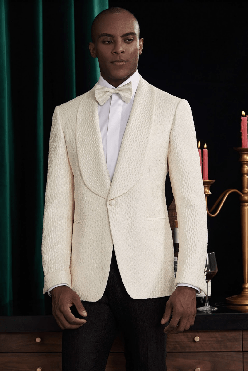 IVORY Custom White Tuxedo by Self-Made Couture